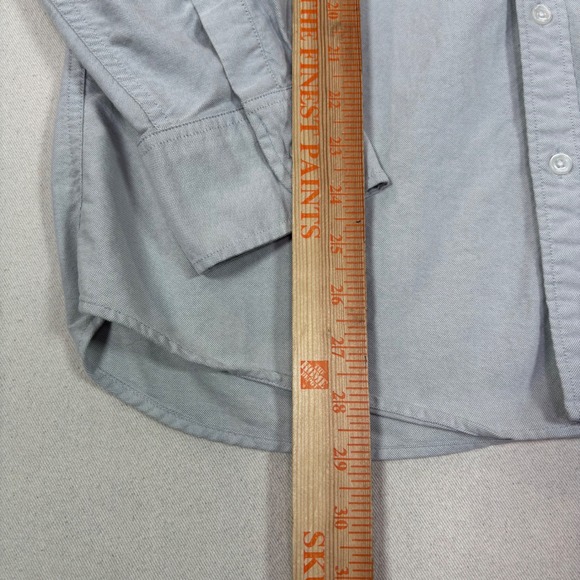 J.Crew Flex Oxford Shirt Mens Large Slim Fit Light Blue Gray Cotton Button Down - Picture 6 of 7
